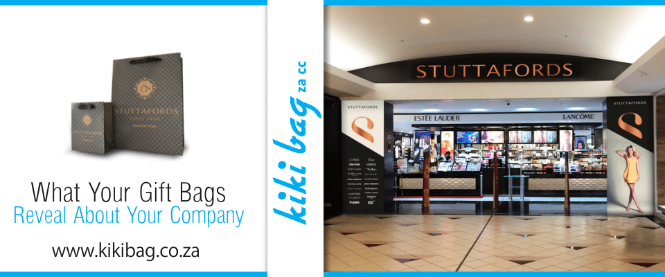 stuttafords gift bags and front view of shop