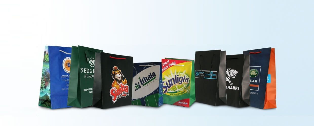 various branded paper bags